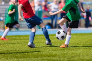 Children playing football