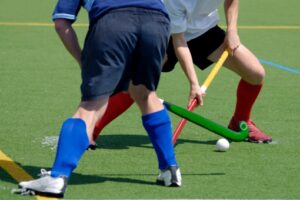 Children playing hockey